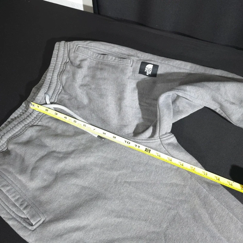 The North Face Joggers Mens L Gray Fleece Sweatpants Box Logo Drawstring Pant
